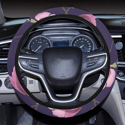 Purple Pink Flowers Steering Wheel Cover