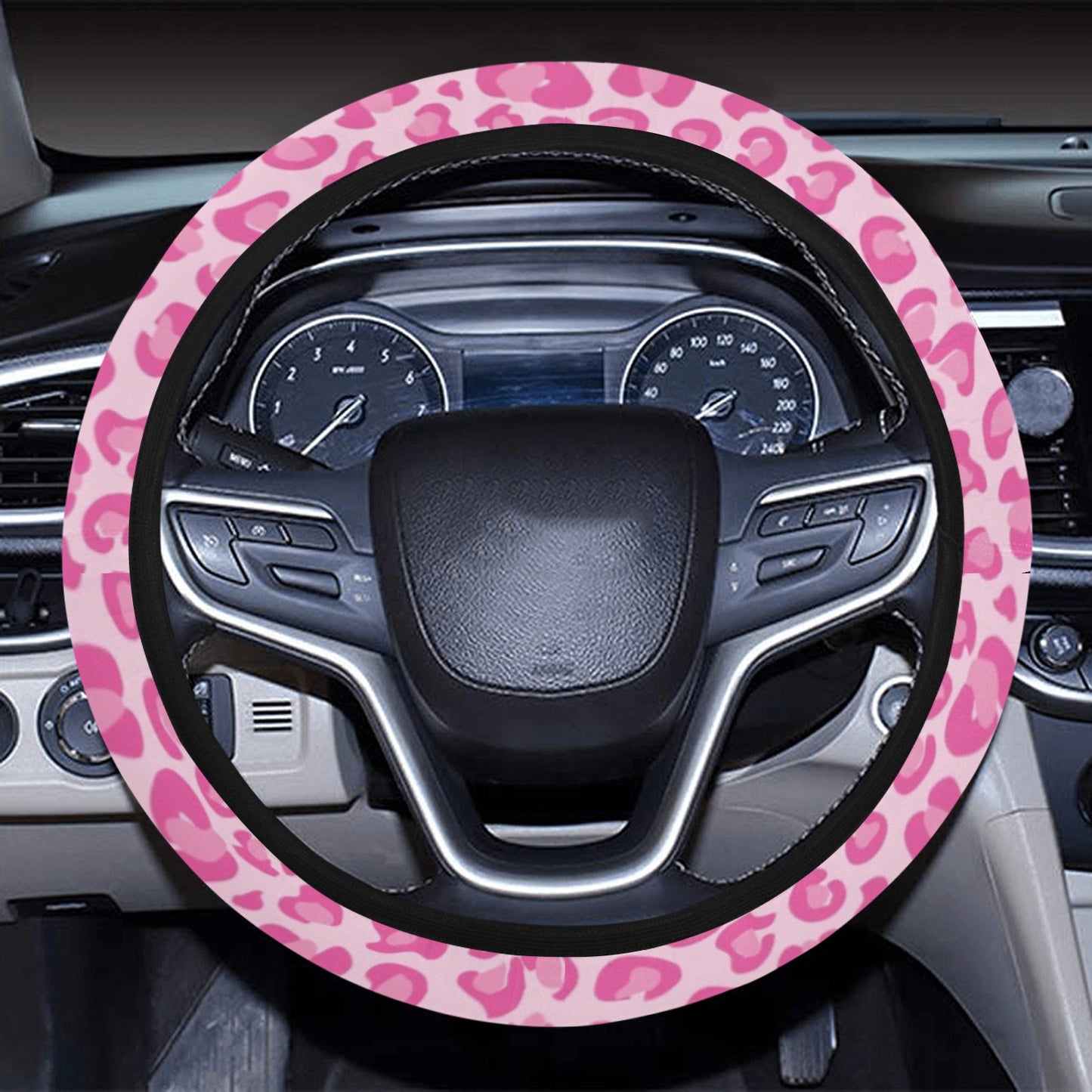 Pink Leopard Print Steering Wheel Cover