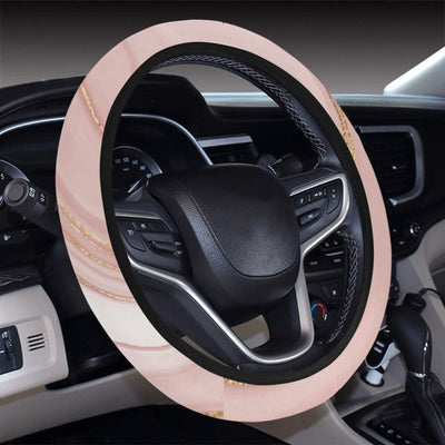 Cream Marble Print Steering Wheel Cover