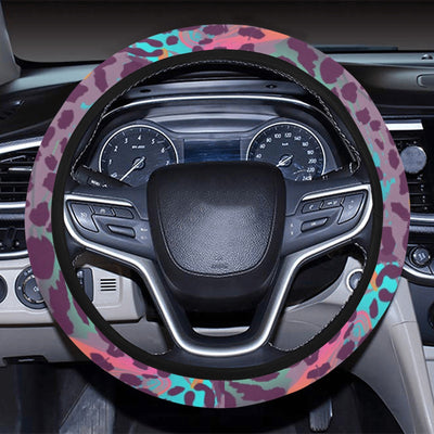 Pink Leopard Print Steering Wheel Cover