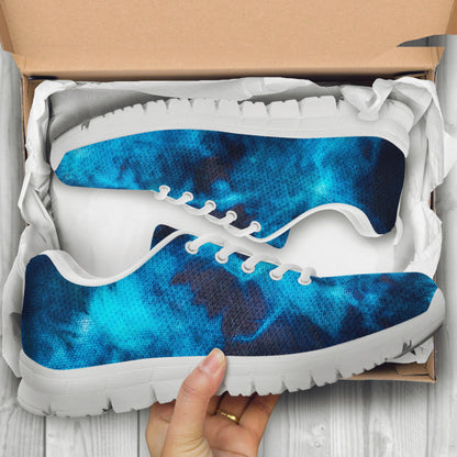 Blue Grunge Tie Dye Print Sneakers