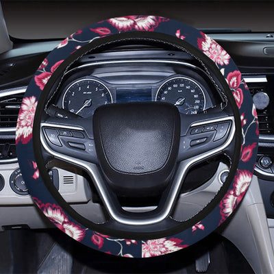 Pink Red Flowers Steering Wheel Cover