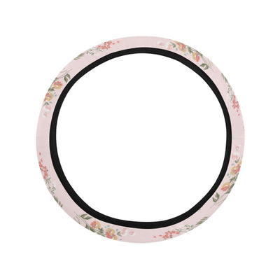 Pink Floral Steering Wheel Cover