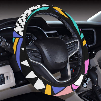 Colorful Abstract Triangles Steering Wheel Cover