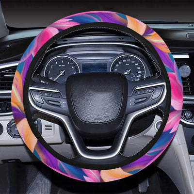 Blue Pink Floral Steering Wheel Cover