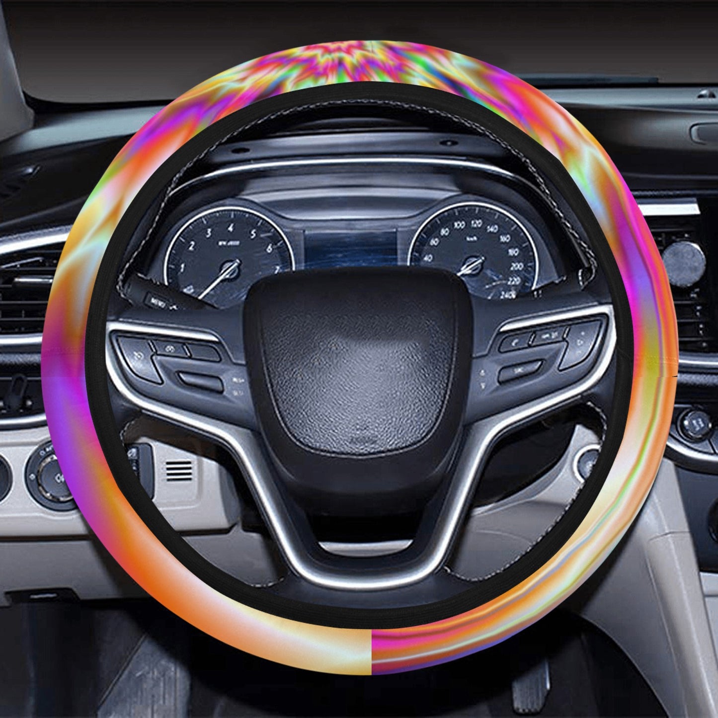 Colorful Psychedelic Steering Wheel Cover