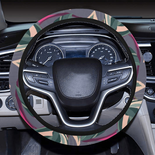 Floral Leaves Steering Wheel Cover