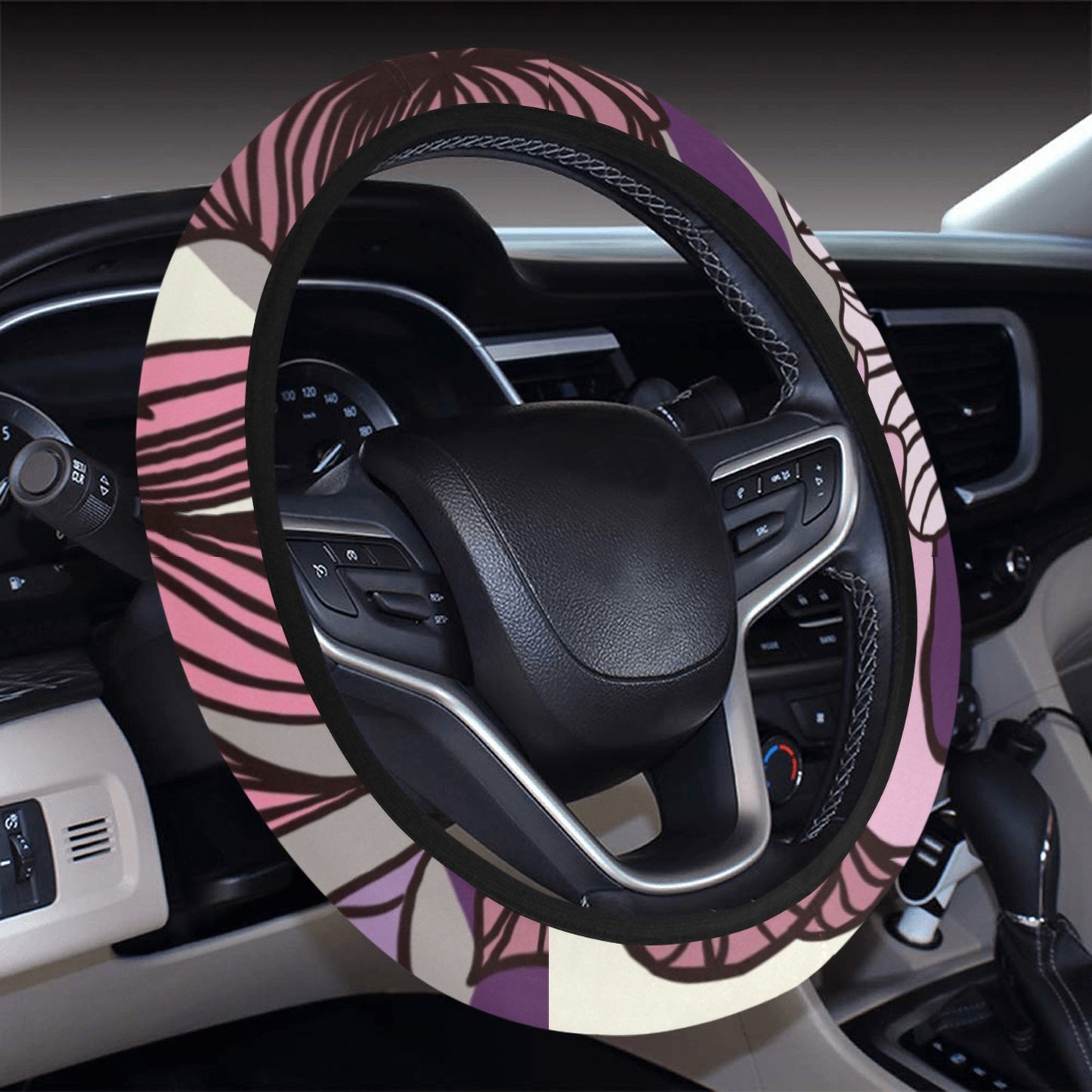 Colorful Floral Steering Wheel Cover