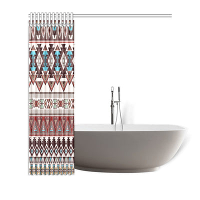 Brown Boho Aztec Shower Curtain Shower Curtain 72"x72"