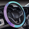 Pink Blue Abstract Triangles Steering Wheel Cover