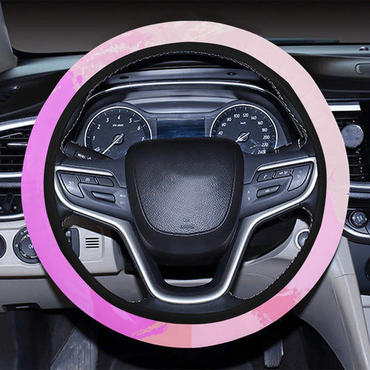 Pink Pastel Abstract Steering Wheel Cover