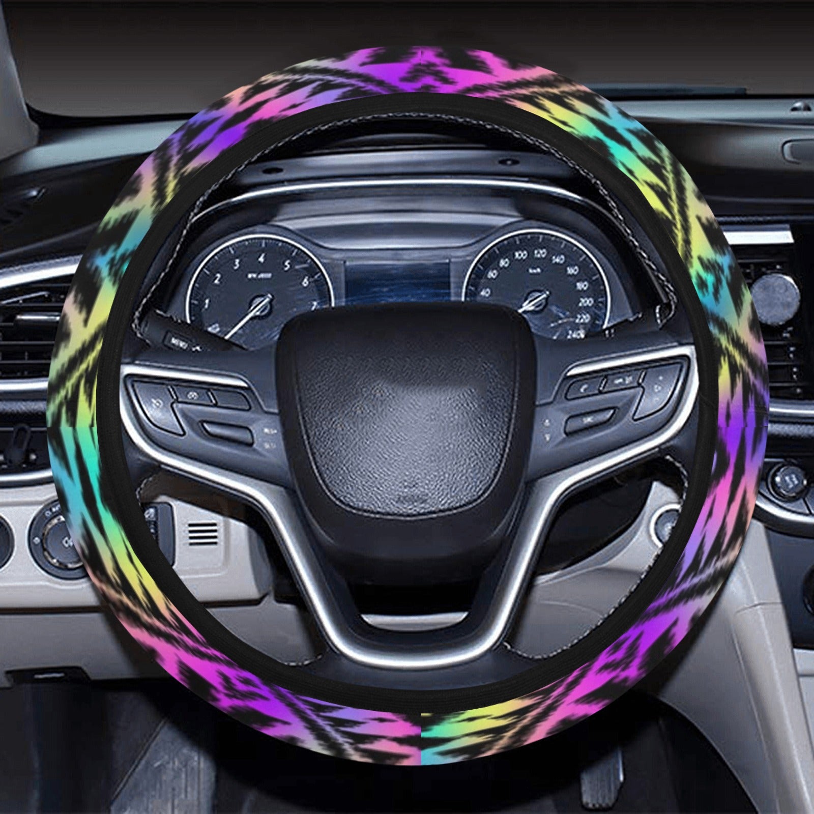 Neon Ethnic Steering Wheel Cover