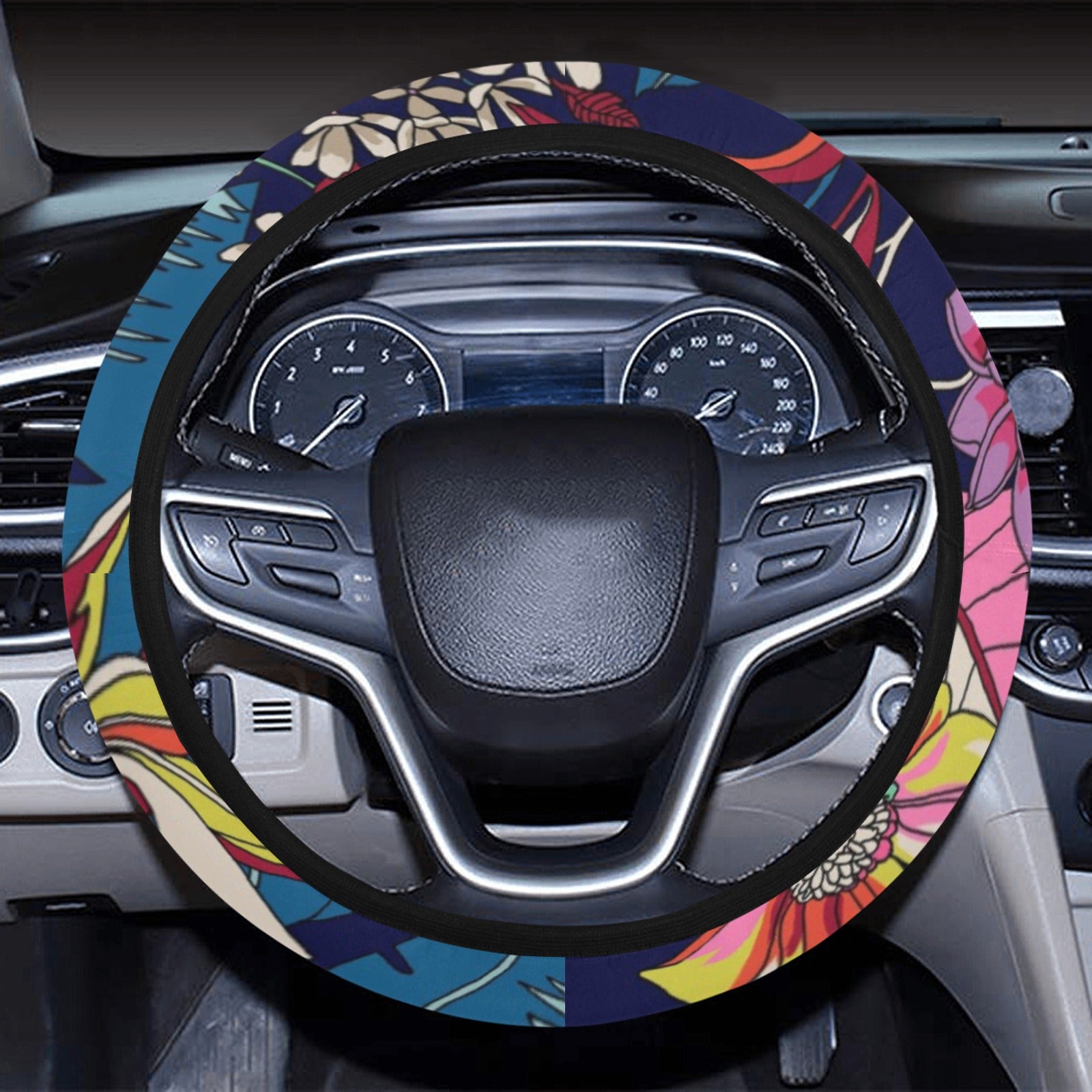 Colorful Flowers Steering Wheel Cover