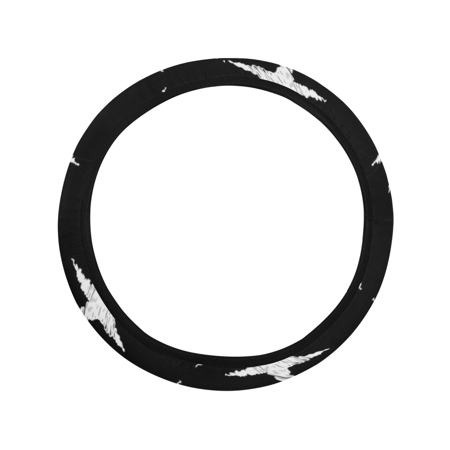 Black Stars Pattern Steering Wheel Cover