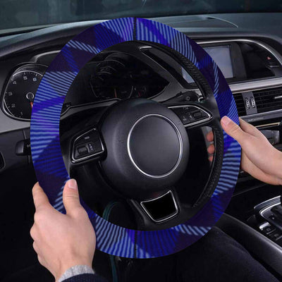 Blue Plaid Steering Wheel Cover Steering Wheel Cover with Elastic Edge