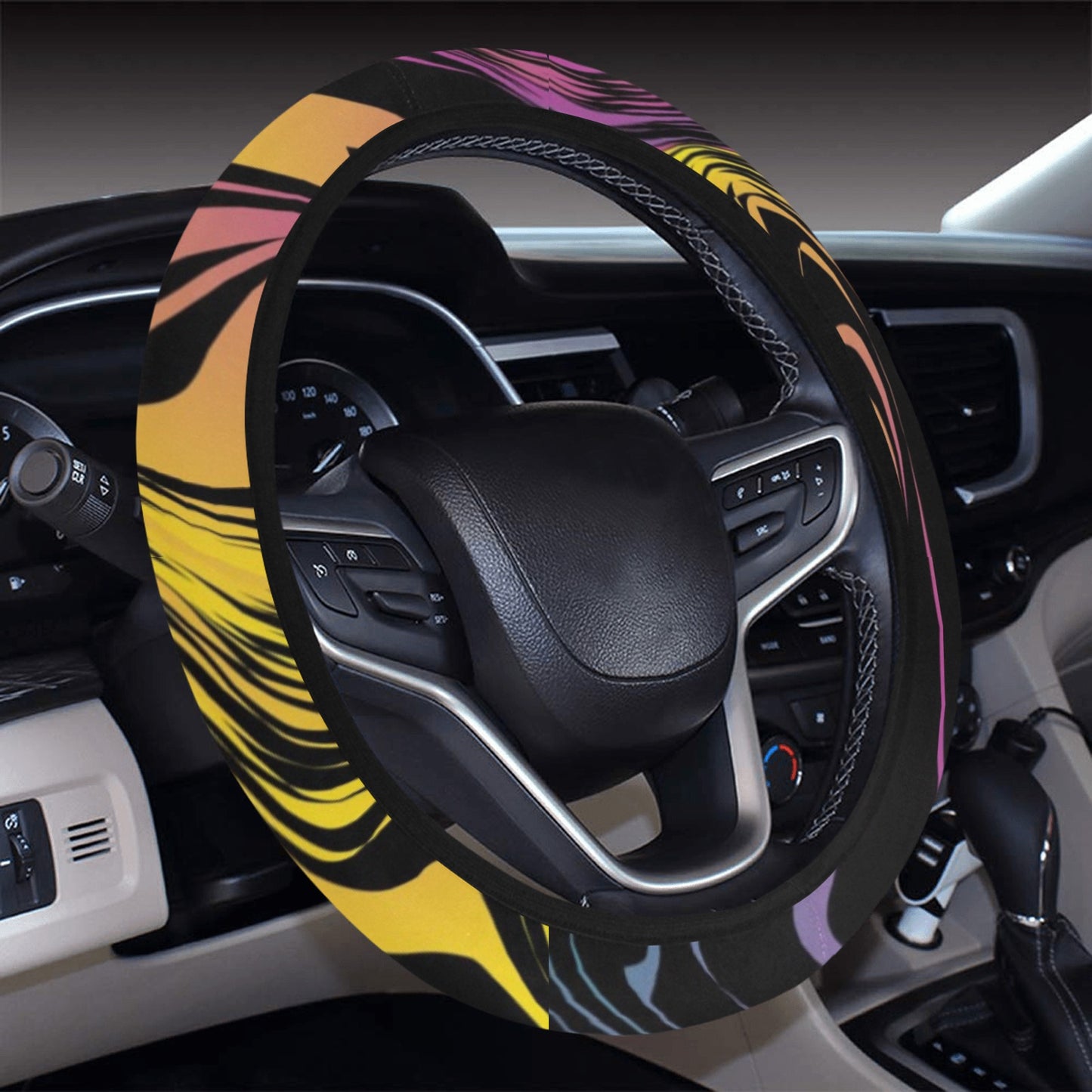 Abstract Swirls Steering Wheel Cover