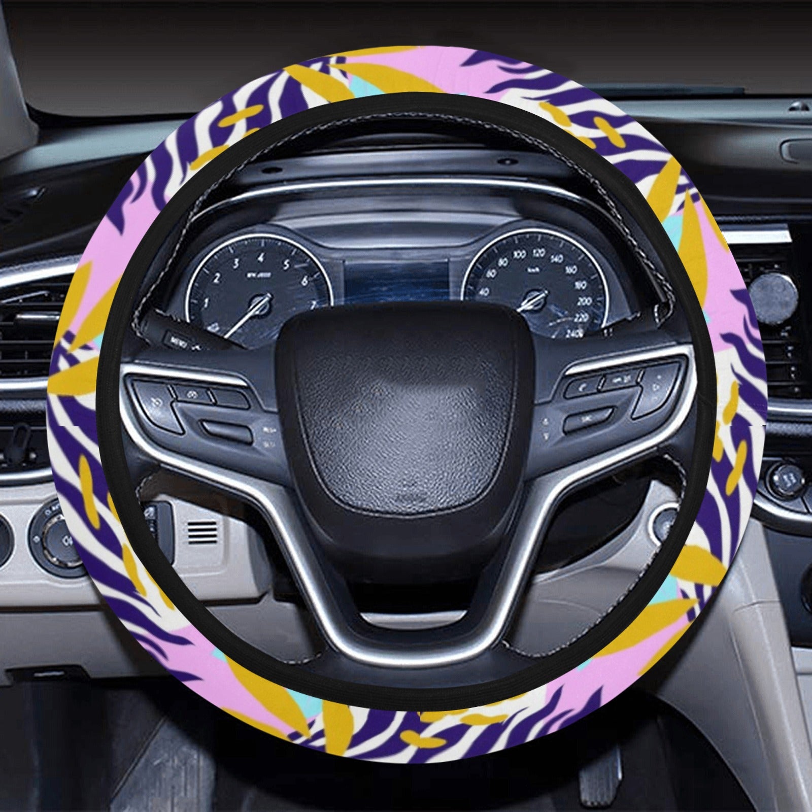 Colorful Floral Steering Wheel Cover