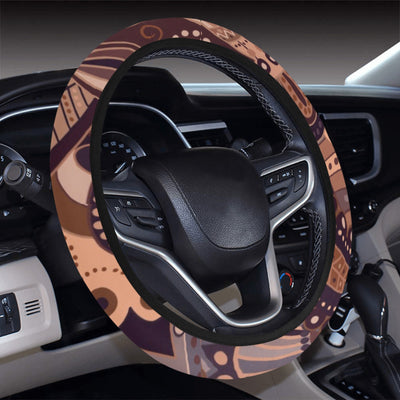 Brown Decor Steering Wheel Cover