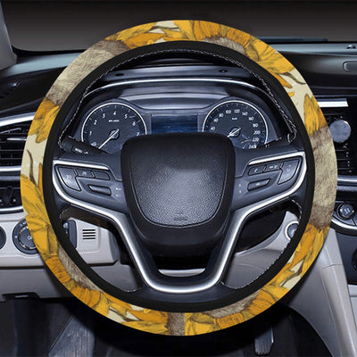 Vintage Sunflower Steering Wheel Cover