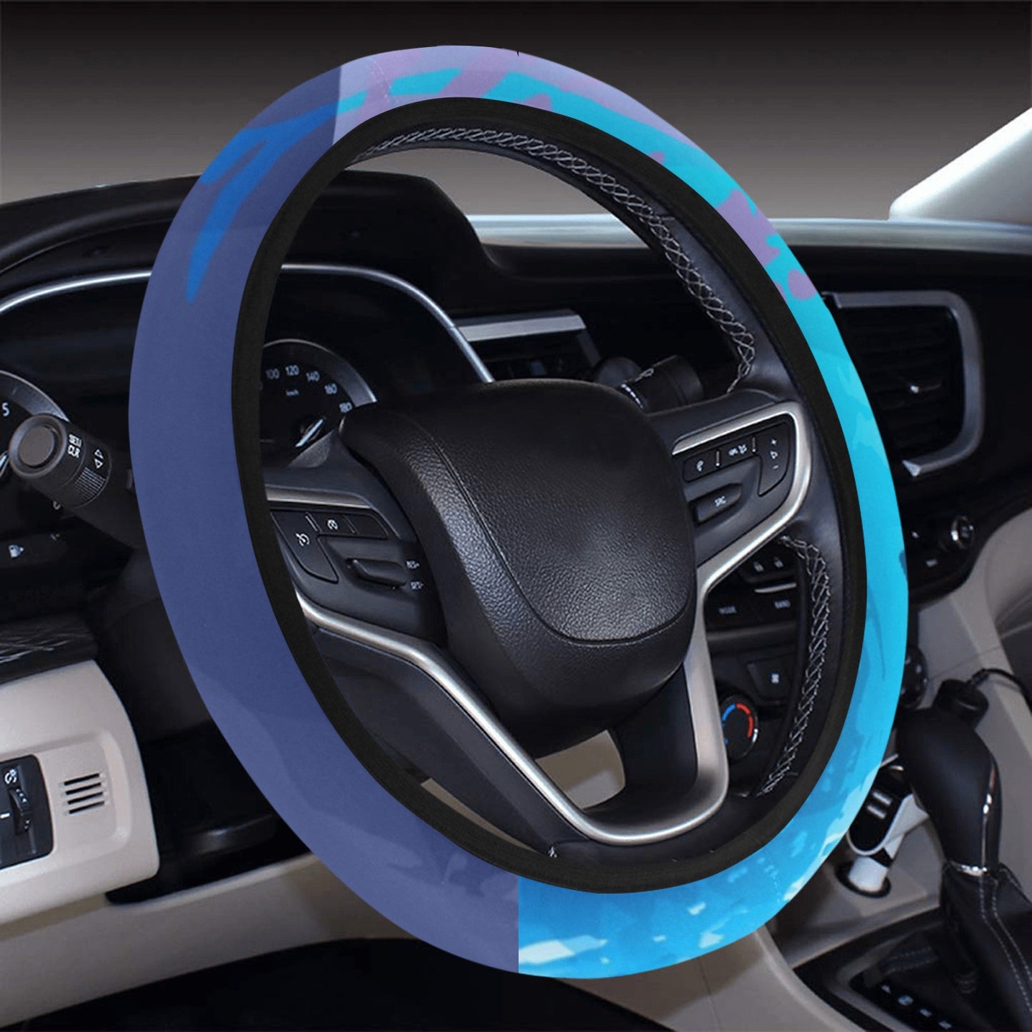 Blue Abstract 2 Steering Wheel Cover