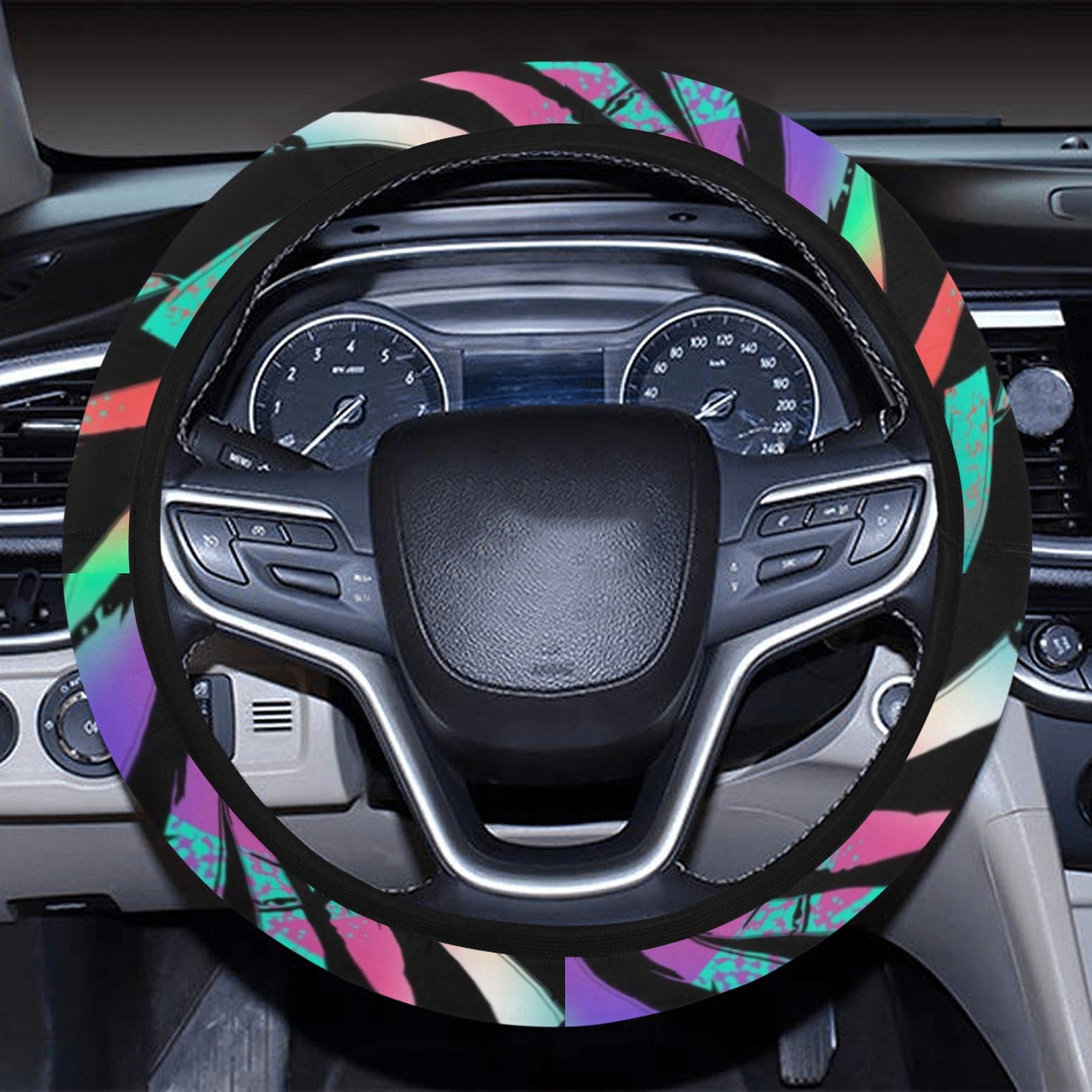 Colorful Abstract Zig Zag Steering Wheel Cover