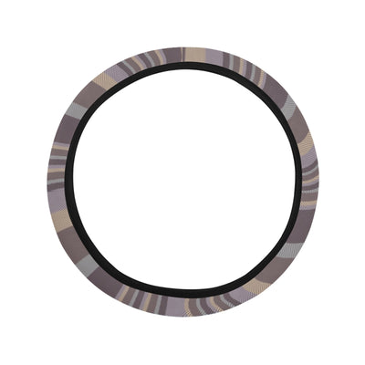 Beige Plaid Steering Wheel Cover