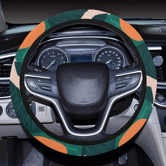 Floral Oranges Steering Wheel Cover