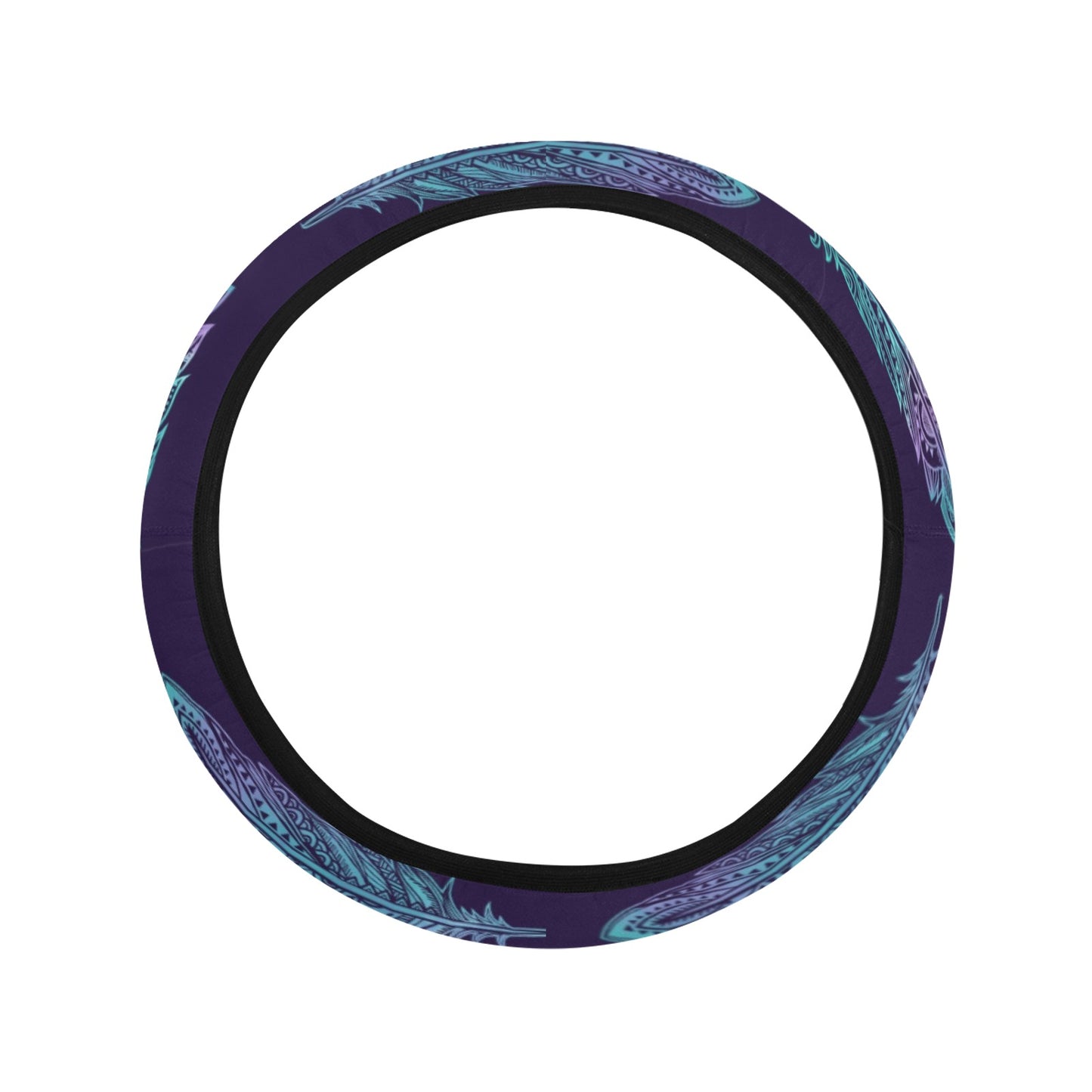 Neon Feather Steering Wheel Cover