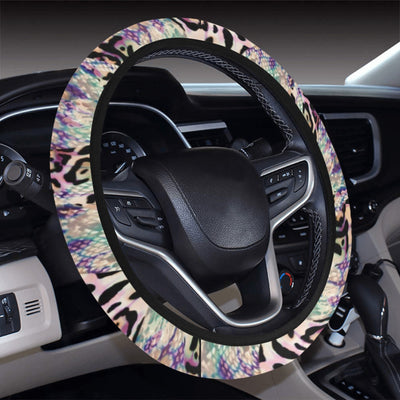 Pink Stripe Animal Print Steering Wheel Cover