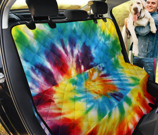 Colorful Tie Dye Abstract Art Car Back Seat Pet Cover