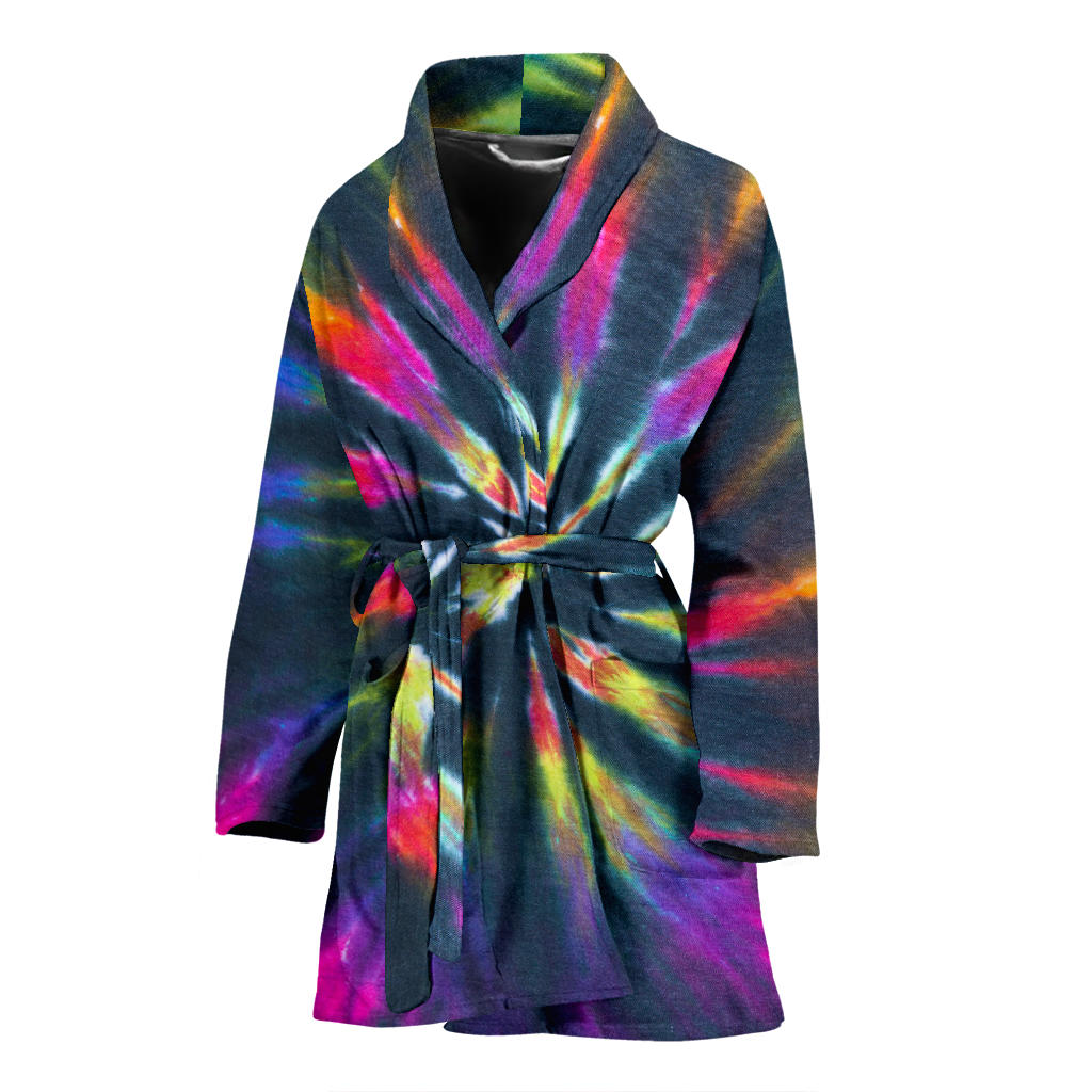 Womens Colorful Neon Tie Dye Bath Robe