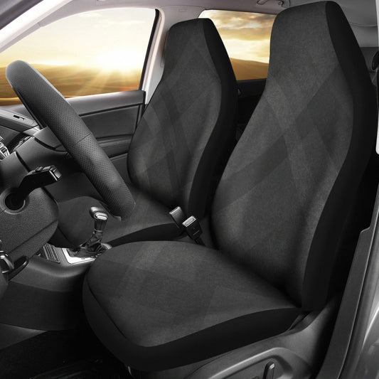 Dark Grey Diagonal Abstract Car Seat Covers