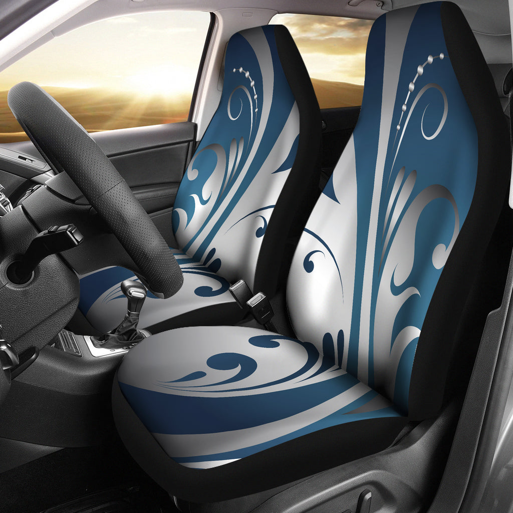 Blue & Grey Decor Car Seat Covers