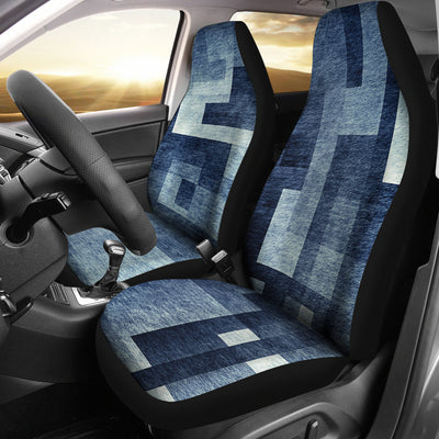 Blue Abstract Blocks Car Seat Covers