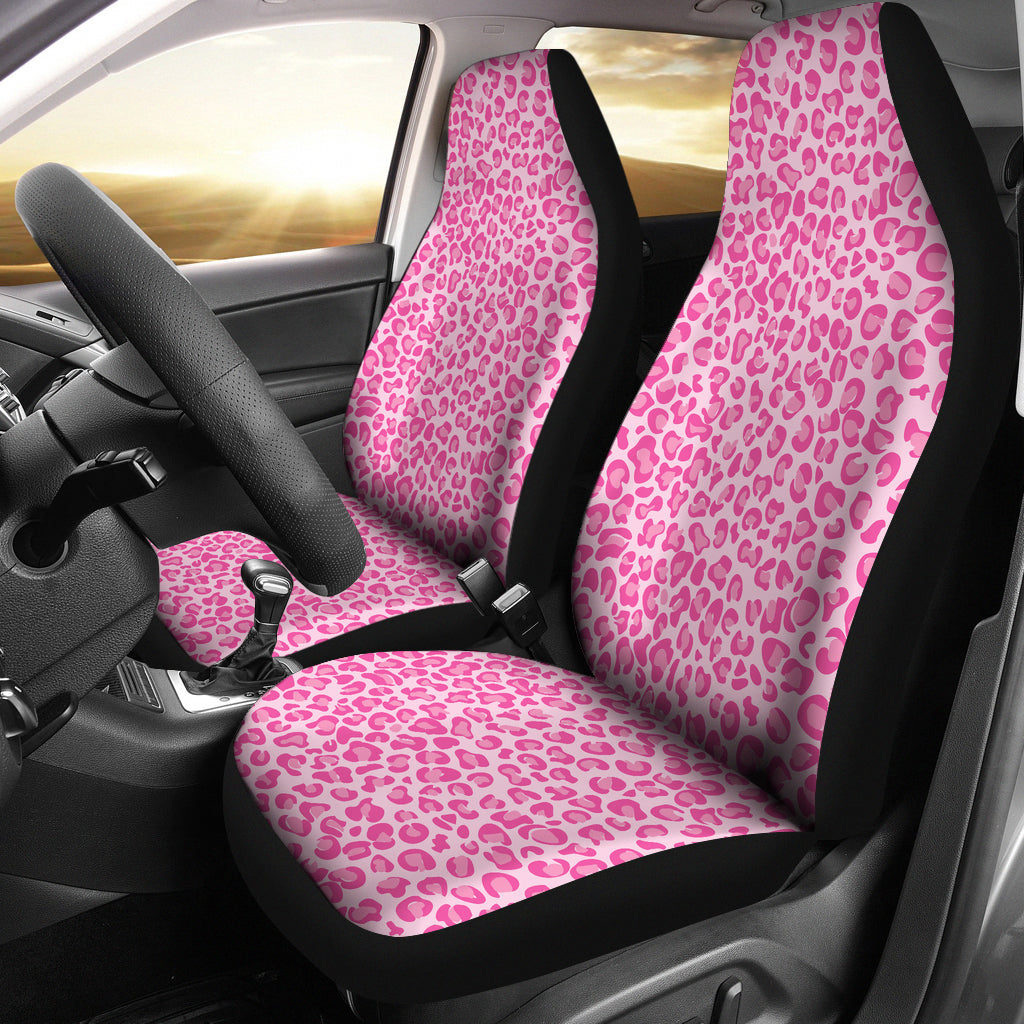 Pink Leopard Print Car Seat Covers