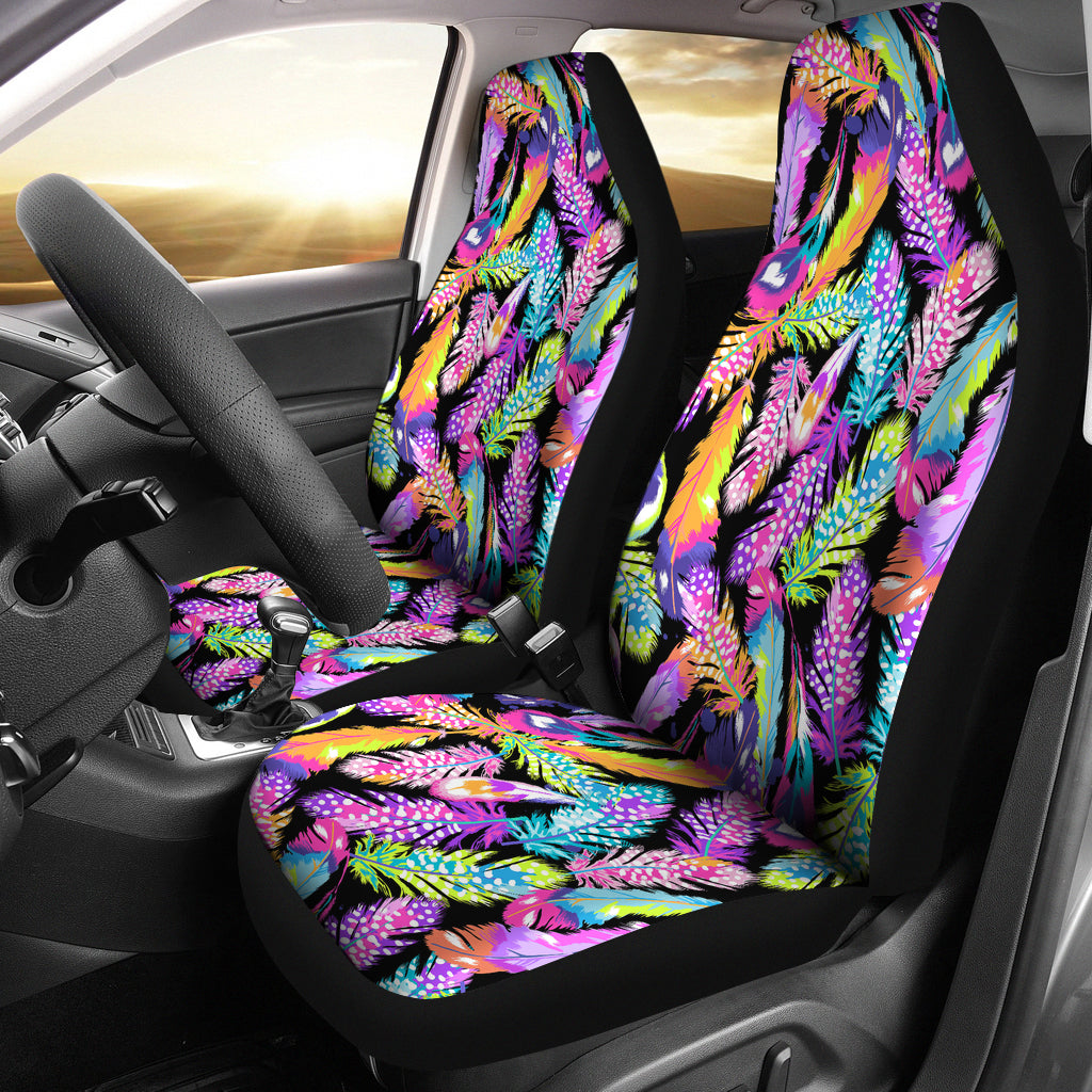 Colorful Feathers Car Seat Covers