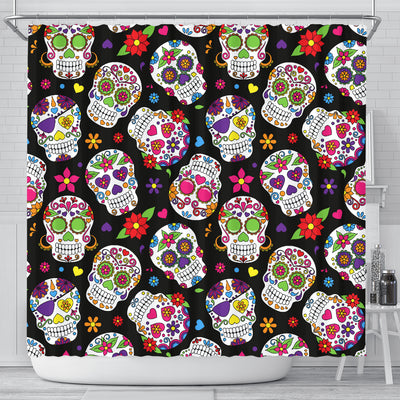 Colorful Sugar Skulls Shower Curtain