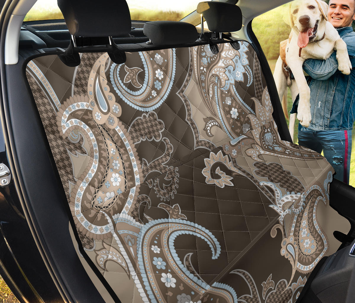 Brown Decor Car Back Seat Pet Cover