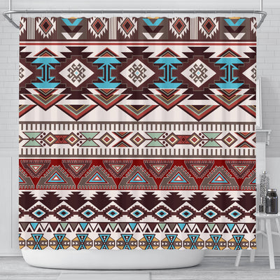 Brown Boho Aztec Shower Curtain