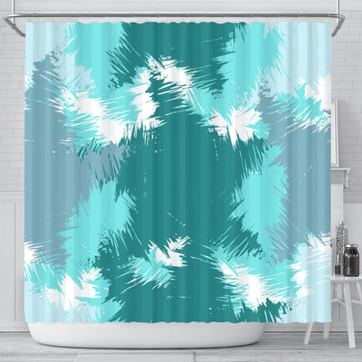 Teal Abstract Shower Curtain