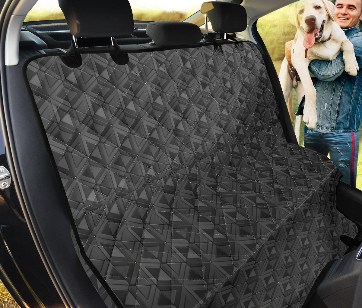 Dark Grey Abstract Pattern Car Back Seat Pet Cover