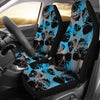 Light Blue Skulls Car Seat Covers