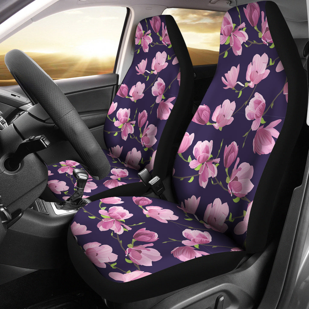 Purple Pink Flowers Car Seat Covers