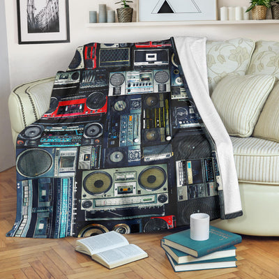 Vintage Stereos Boomboxes Blanket