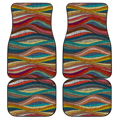 Colorful Abstract Waves Car Floor Mats