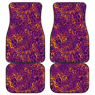 Purple Orange Leopard Print Car Floor Mats