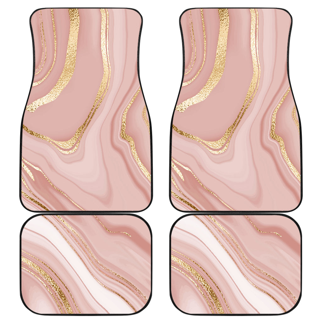 Cream Marble Print Car Floor Mats