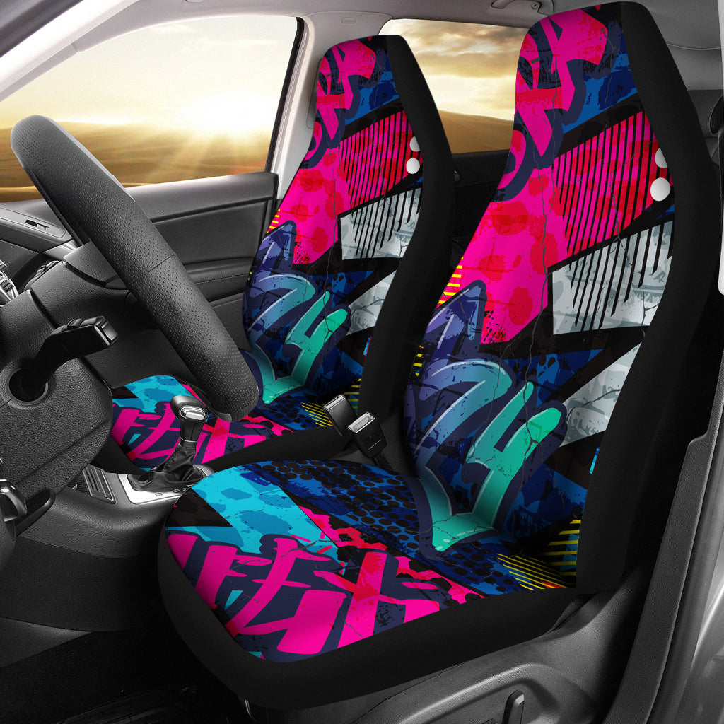 Colorful Graffiti Car Seat Covers