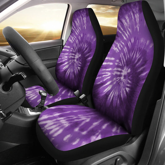 Purple Tie Dye Spiral Car Seat Covers