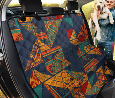 Orange Abstract Pattern Car Back Seat Pet Cover